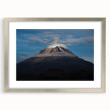 Textured abstract art print depicting a vibrant, colorful Colombian landscape on a framed silver mat, ideal for bedroom art.