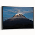 Black and white landscape art painting of a Colombian scenery on framed canvas, suitable for bedroom decor.