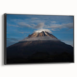 Black and white landscape art painting of a Colombian scenery on framed canvas, suitable for bedroom decor.