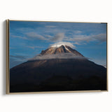 Framed canvas featuring a vintage-style landscape painting of a Colombian scenery, with muted earth tones.