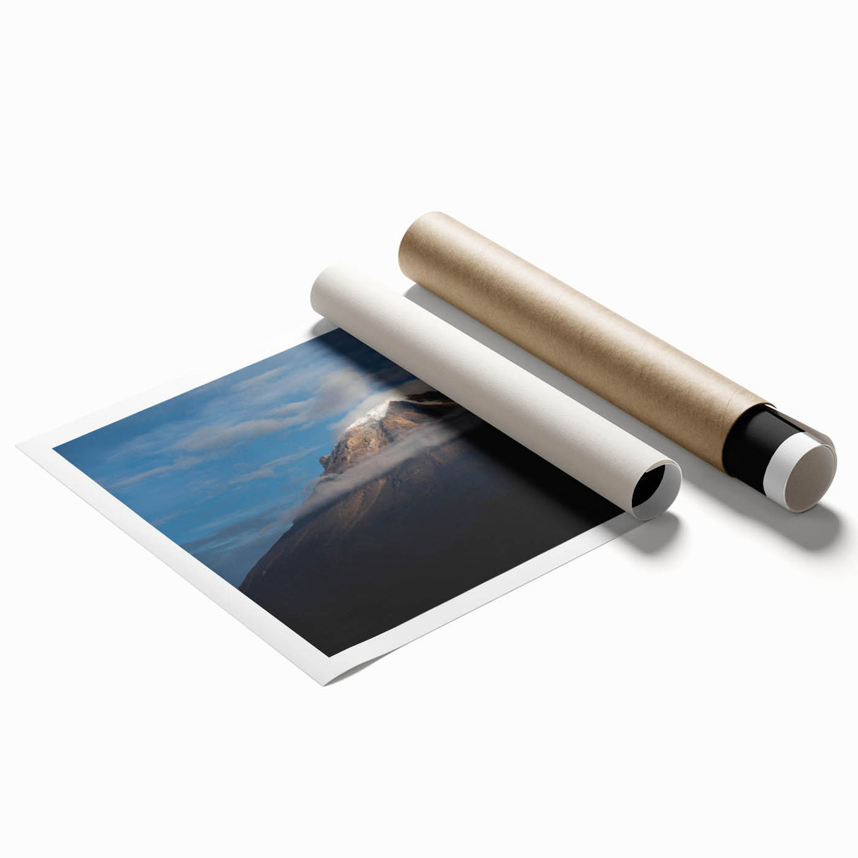 Extra large rolled print of a serene Colombian landscape with lush greenery and floral elements.