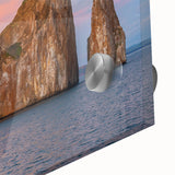 Large abstract wall art of the Galápagos scenery on acrylic glass, showcasing mid-century modernist style.