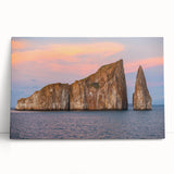Black and white photograph of Galapagos scenery on stretched canvas, ideal for kitchen wall art.