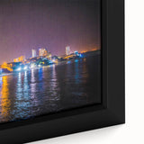 Framed canvas art of a textured, colorful Ecuadorian landscape in black, ideal for living room decor.