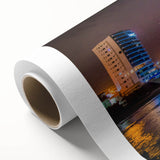 Art deco poster featuring a serene Ecuadorian landscape in soft pastel colors on rolled canvas, ideal for nursery wall art.