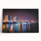 Large black and white stretched canvas featuring a panoramic view of an Ecuadorian landscape, ideal for kitchen wall art.