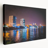 Large art depicting a scenic view of Ecuadorian landscape on stretched canvas, suitable for kitchen wall art.