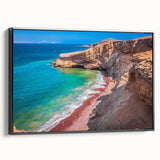 Black and white framed canvas of a Peruvian landscape, ideal for bedroom wall decor.