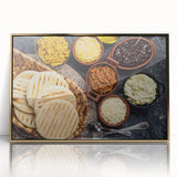 Framed acrylic print of a Venezuelan landscape in gold, ideal for modern art wall decor.