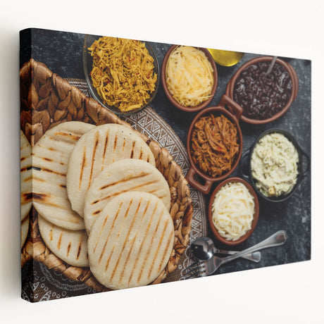 Large stretched canvas featuring a vibrant Venezuelan landscape, ideal for kitchen wall art.