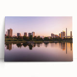 Black and white stretched canvas featuring a serene Alabama landscape, ideal for kitchen wall art or bedroom decor.