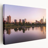 Scenic Alabama landscape on stretched canvas, featuring muted earth tones, ideal for kitchen wall art.