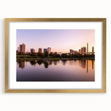 Extra large abstract art print featuring textured scenery of Alabama in muted earth tones, framed in gold.