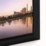 Extra large framed canvas of textured Alabama scenery in black with colorful accents, ideal for living room decor.