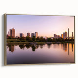 Framed canvas wall art depicting an Alabama landscape in vintage poster style with dominant black tones.