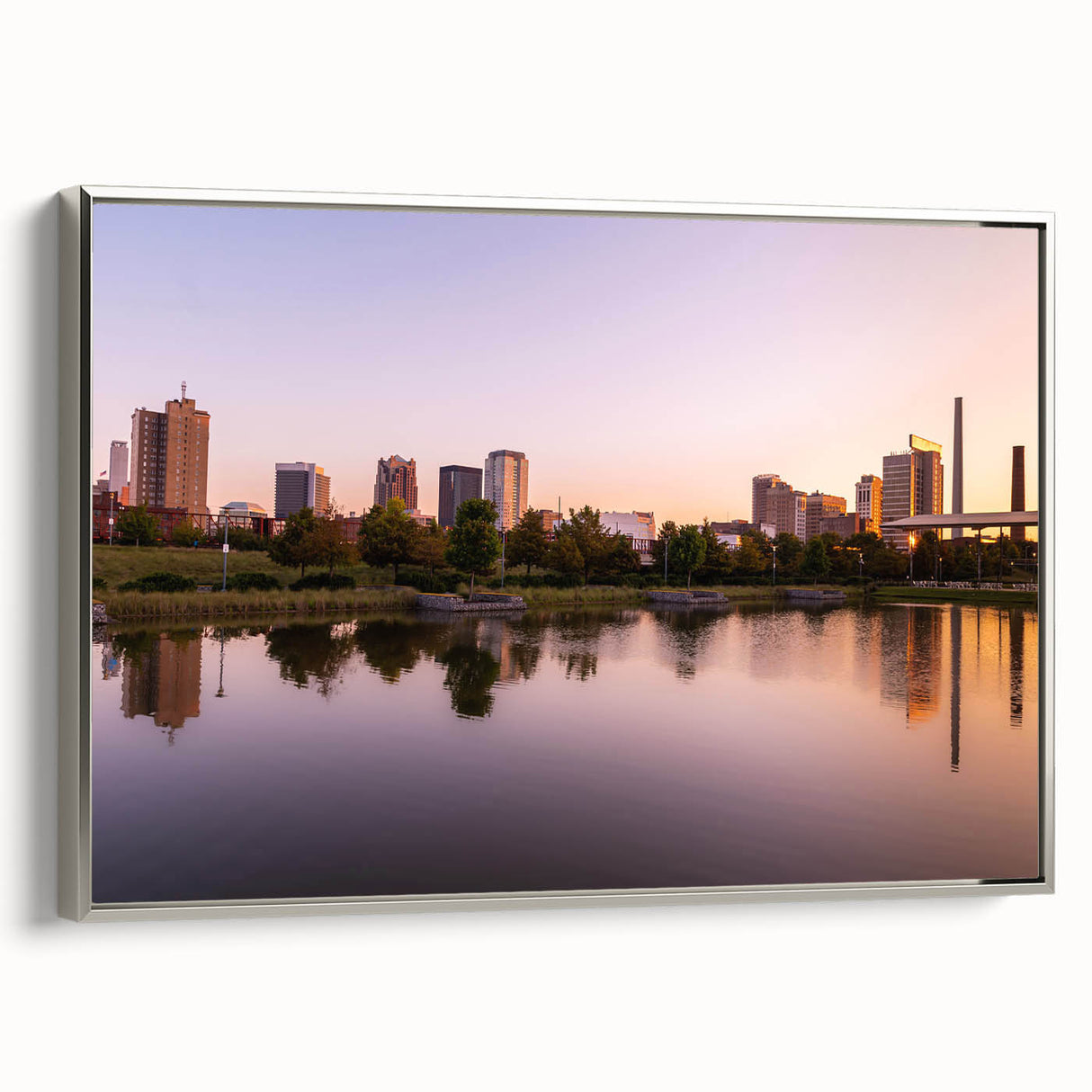 Framed canvas featuring a vintage-style Alabama landscape in colorful art tones, ideal for enhancing living room decor.
