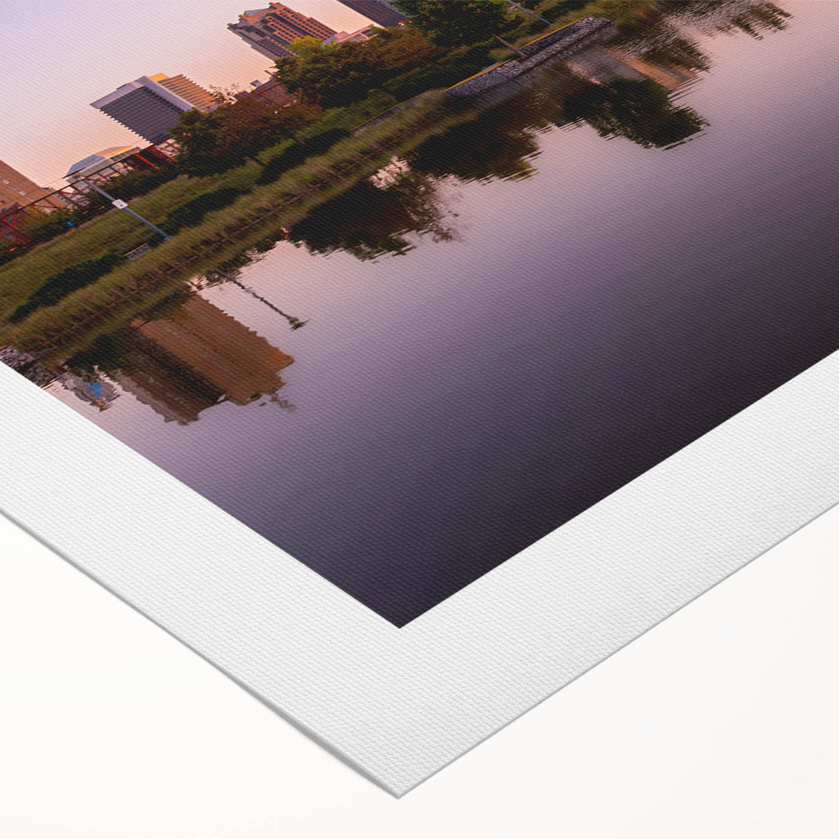Art deco poster featuring an Alabama landscape in soft pastel colors on rolled canvas, suitable for dining room decor.