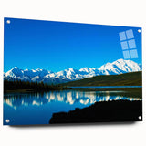 Acrylic glass print of Denali, Alaska in muted earth tones, suitable for dining room decor.