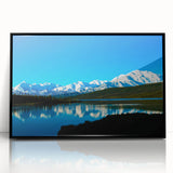 Large abstract wall art of Denali, Alaska in muted earth tones on a framed acrylic, suitable for modern art wall decor.