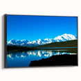 Black and white framed canvas of Denali, Alaska landscape, ideal for bedroom wall art.
