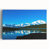 Black and white photograph of Denali, Alaska on stretched canvas, ideal for kitchen wall art.