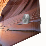 Large abstract wall art of Coyote Buttes in Arizona, featuring earth tones on acrylic glass, ideal for dining room art.