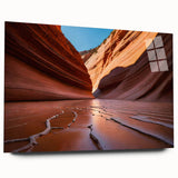 Large abstract wall art of Arizona's Coyote Buttes in pastel shades on acrylic glass, ideal for bedroom or dining room decor.