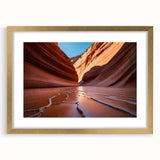 Extra large wall art of Arizona's Coyote Buttes in textured abstract style, framed in gold, ideal for living room decor.