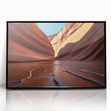 Framed acrylic print of Coyote Buttes in Arizona, featuring large abstract wall art with earthy tones.