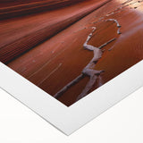 Art deco poster of Arizona's Coyote Buttes in muted earth tones on rolled canvas, suitable for dining room display.