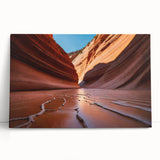 Black and white photograph of Arizona's Coyote Buttes on stretched canvas, ideal for kitchen wall art.