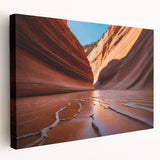 Large art depicting the Coyote Buttes in Arizona, with earth tones on stretched canvas, suitable for kitchen wall art.