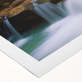 Art deco poster featuring an Arkansas landscape in muted earth tones on rolled canvas, suitable for dining room decor.