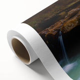 Art deco poster of Arkansas scenery in pastel shades on rolled canvas, ideal for nursery wall art.