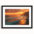 Extra large abstract art print depicting a textured, colorful California Big Sur landscape on a framed black canvas.