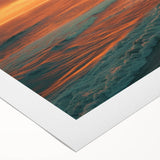 Art deco poster featuring the Big Sur landscape in subdued green and blue tones on rolled canvas.