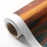 Art Deco-style poster of California's Big Sur on rolled canvas, featuring muted earth tones.