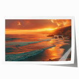 Rolled print of Big Sur landscape in soft pastel shades, ideal for dining room wall art.