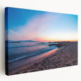 Large canvas print of Catalina Island scenery in soft blue and green tones, ideal for kitchen wall art.