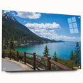 Acrylic print of Lake Tahoe with vivid blue and green tones, ideal for dining room decor.
