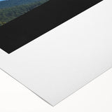 Art deco poster of Lake Tahoe in muted blue tones on rolled canvas, suitable for dining room decor.