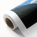 Art deco poster of Lake Tahoe in muted blue and green hues on rolled canvas, ideal for nursery wall art.