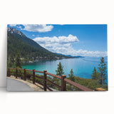 Black and white photograph of Lake Tahoe on a stretched canvas, ideal for kitchen wall art or bedroom ambiance.
