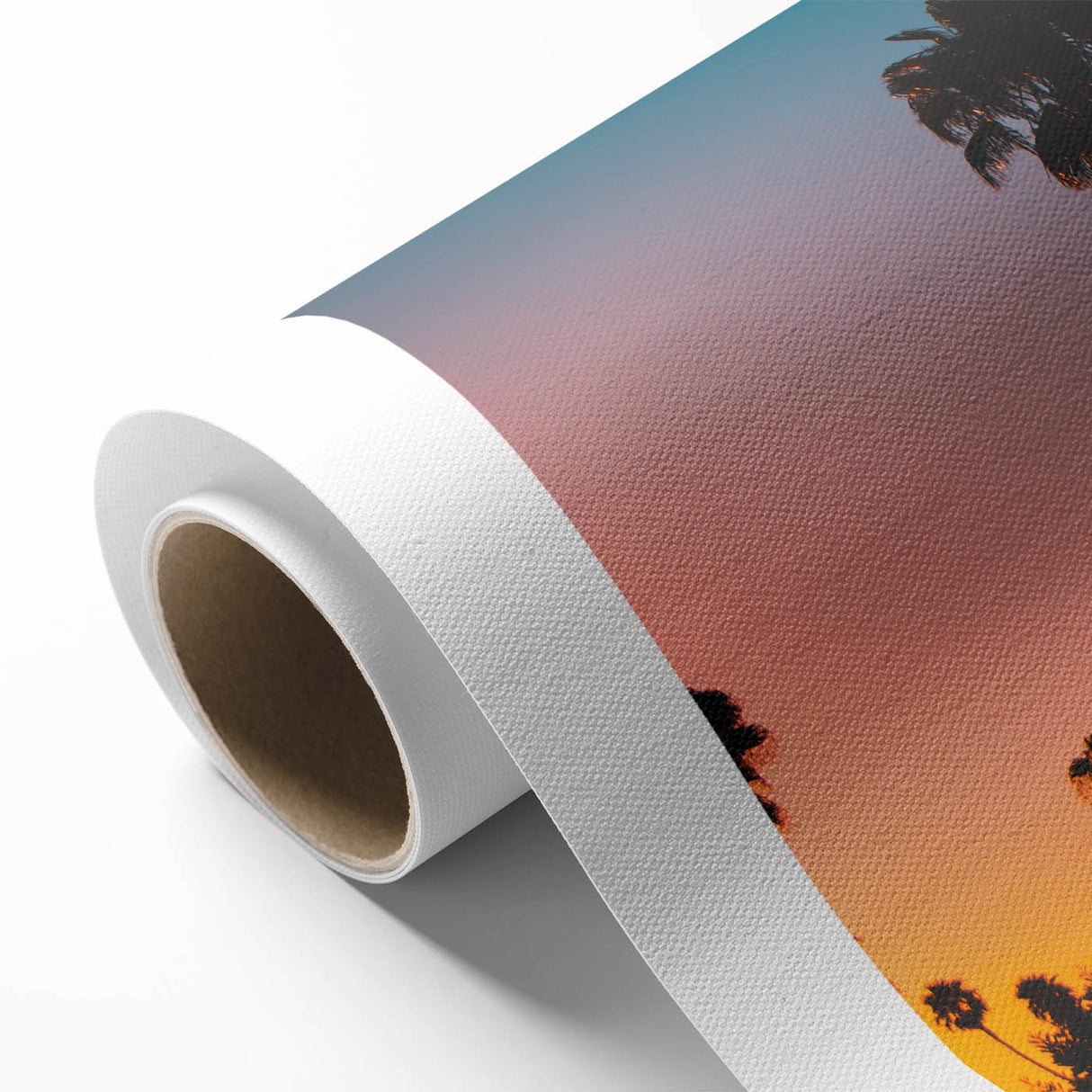 Art deco poster of Los Angeles skyline in pastel shades on rolled canvas, suitable for nursery wall art.