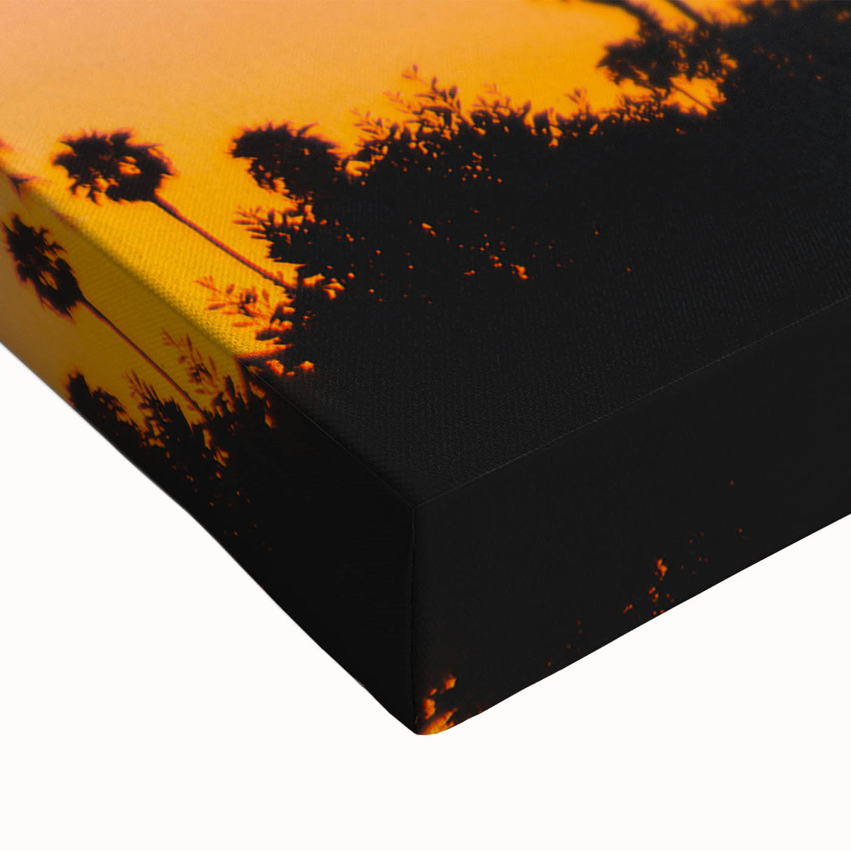 Large art featuring a black and white landscape of Los Angeles on stretched canvas, suitable for bedroom wall decor.