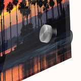 Acrylic print of a large abstract San Diego scenery in muted earth tones, suitable for dining room art.