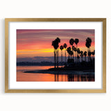 Extra large abstract art print of San Diego scenery in gold frame, featuring textured details in earthy tones.