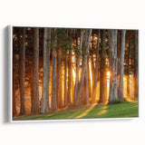 Vintage poster art of San Francisco skyline in colorful hues on framed canvas, suited for extra large living room wall.