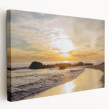 Large art of Santa Barbara scenery in muted earth tones on stretched canvas, suitable for kitchen wall art.
