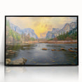Large abstract wall art depicting Yosemite scenery in muted earth tones on a framed acrylic.